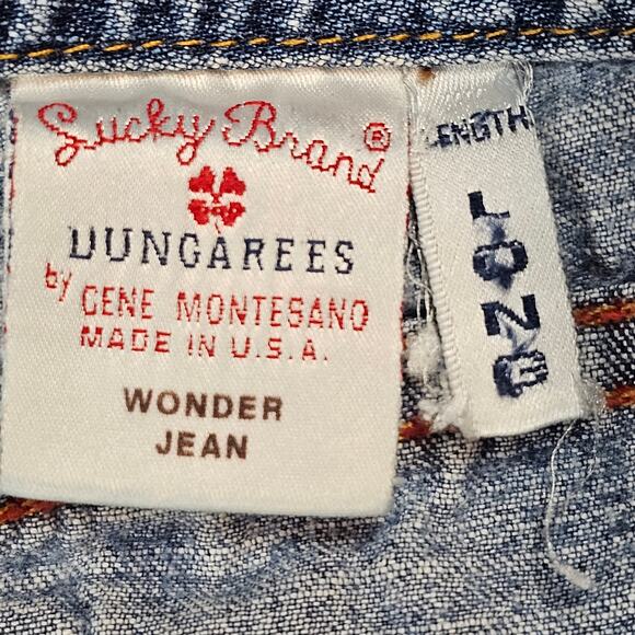 Lucky Brand Dungarees by Gene Montesano Wonder Jean Women's 8/29 LONG Vintage - Picture 6 of 10